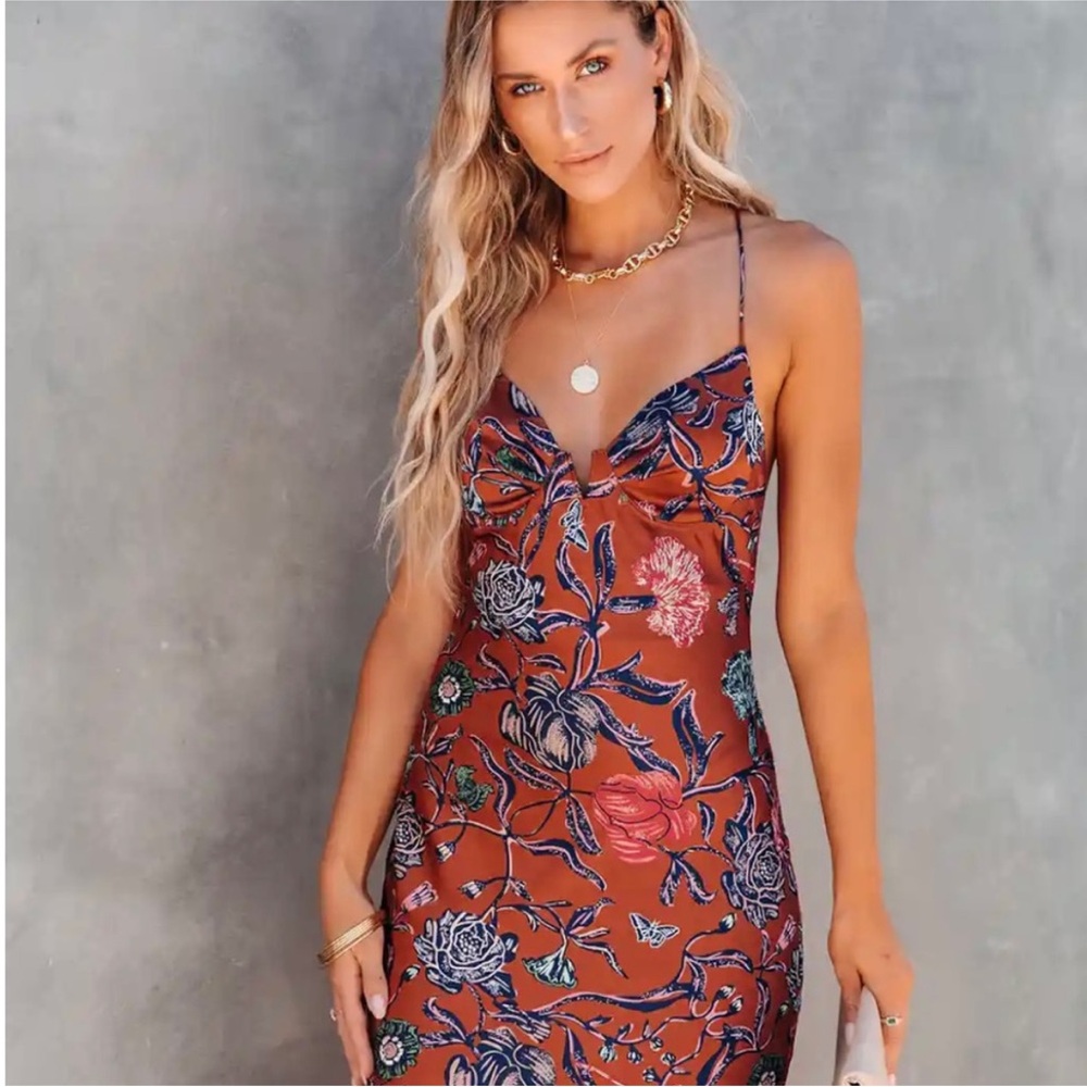 Vici Satin Midi Dress